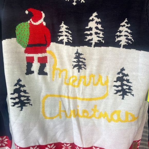 NWT Tipsy Elves Men’s Yellow Snow Ugly Christmas Sweater Santa Peeing XL - Picture 4 of 9